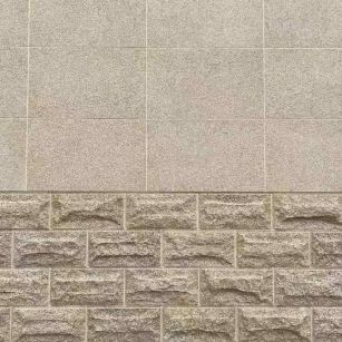 白城 黄金麻自然面蘑菇石配荔枝面干挂