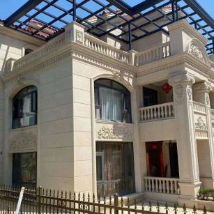 白城 黄金麻花岗岩荔枝面别墅外墙干挂