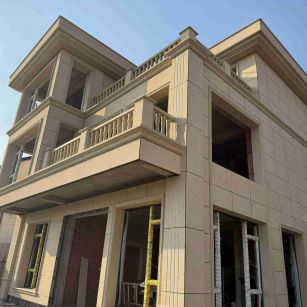 白城 黄金麻花岗岩石材荔枝面外墙干挂效果展示