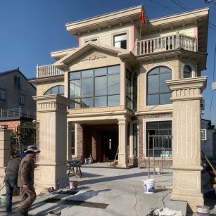 白城 黄金麻花岗岩荔枝面别墅外墙干挂私家专属