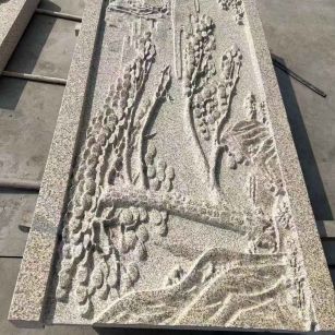 白城 黄金麻雕刻板浮雕迎客松