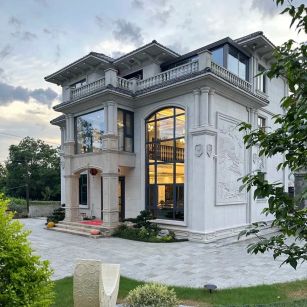 白城 白麻花岗岩私人别墅干挂石材豪华定制