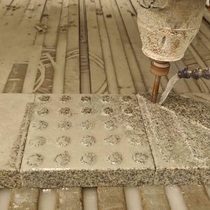 白城 芝麻白花岗岩石材盲人石、盲道石、盲点石