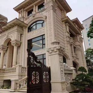 白城 黄金麻花岗岩别墅外墙干挂效果展示
