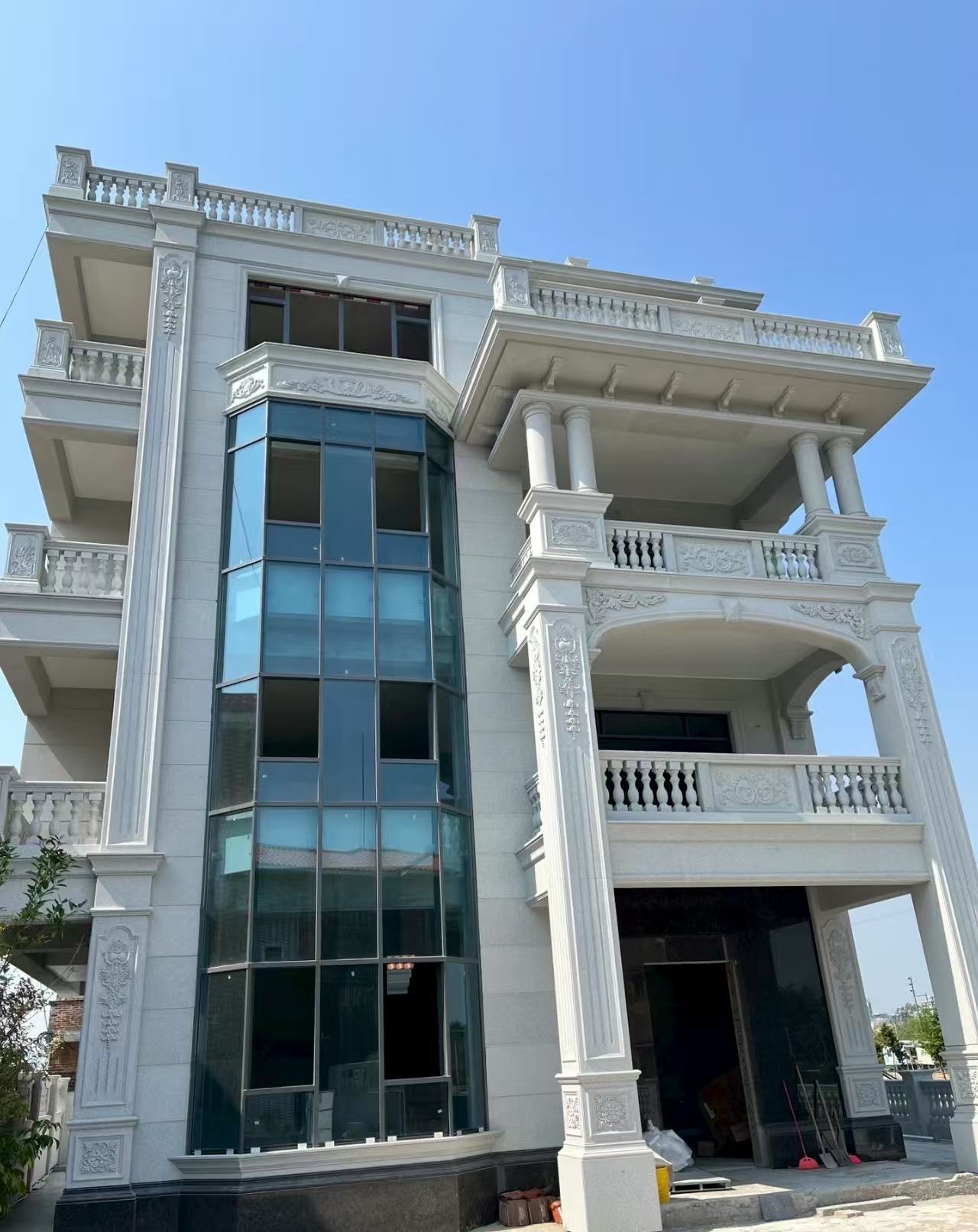 白城 白麻花岗岩别墅外墙干挂效果展示