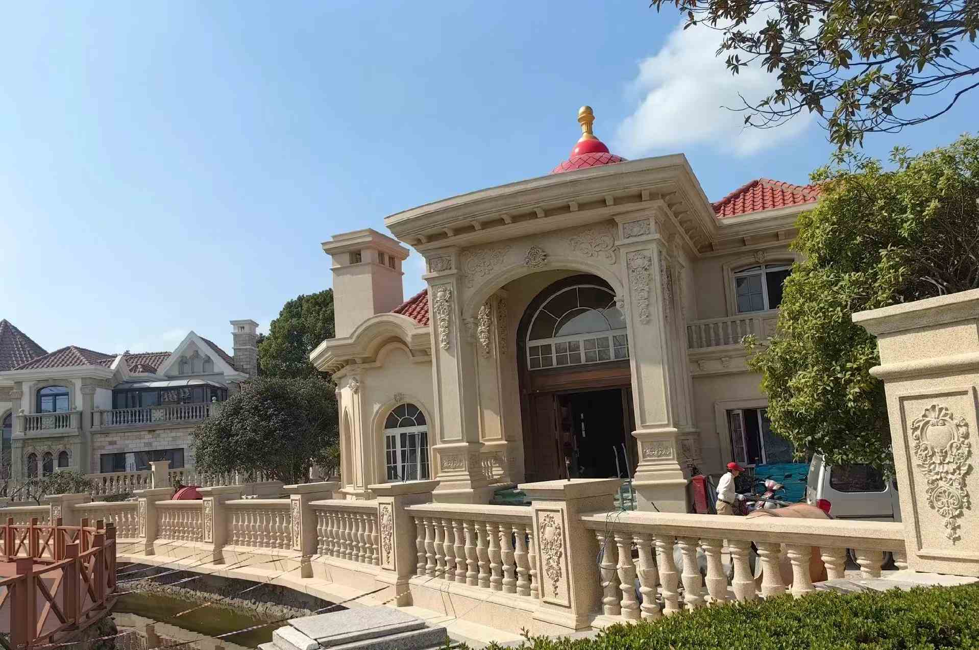 白城 黄金麻花岗岩欧式别墅