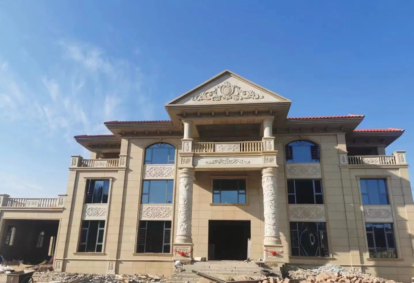 白城 黄金麻花岗岩别墅外墙干挂