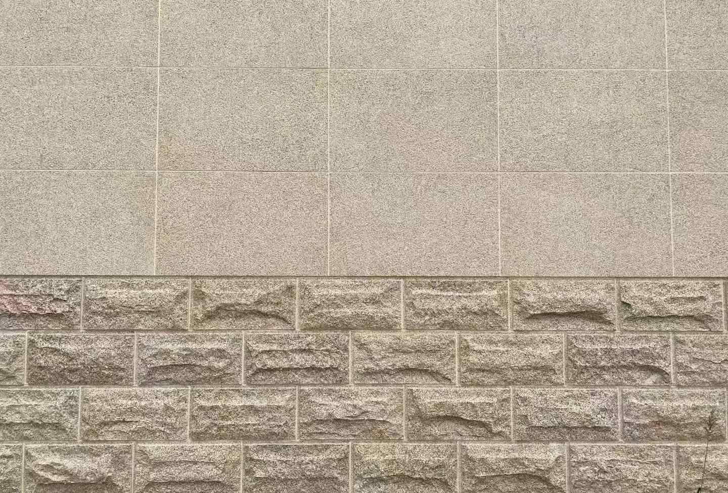 白城 黄金麻自然面蘑菇石配荔枝面干挂