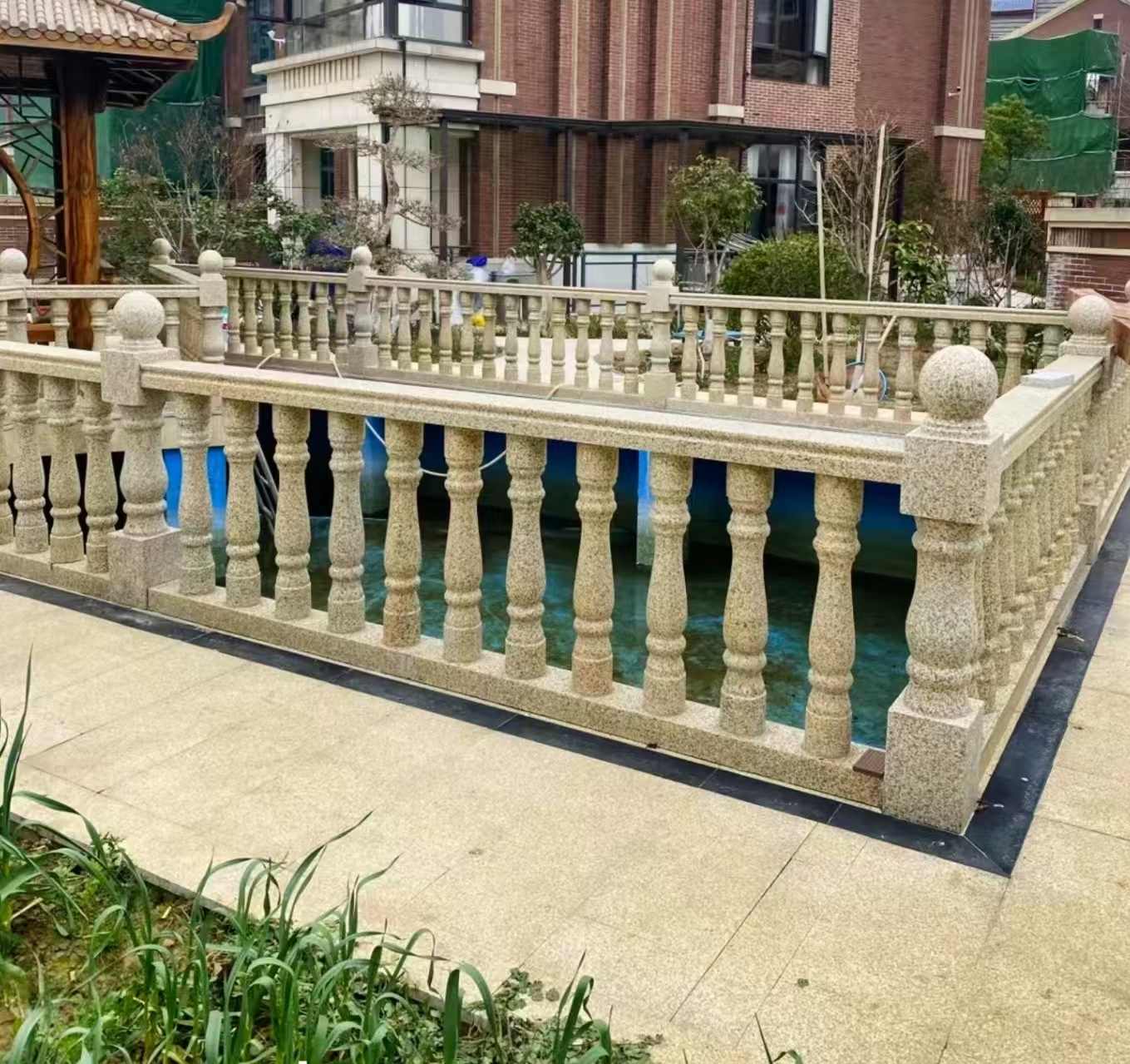 白城黄金麻花岗岩石材栏杆，扶手，将军柱，花瓶柱