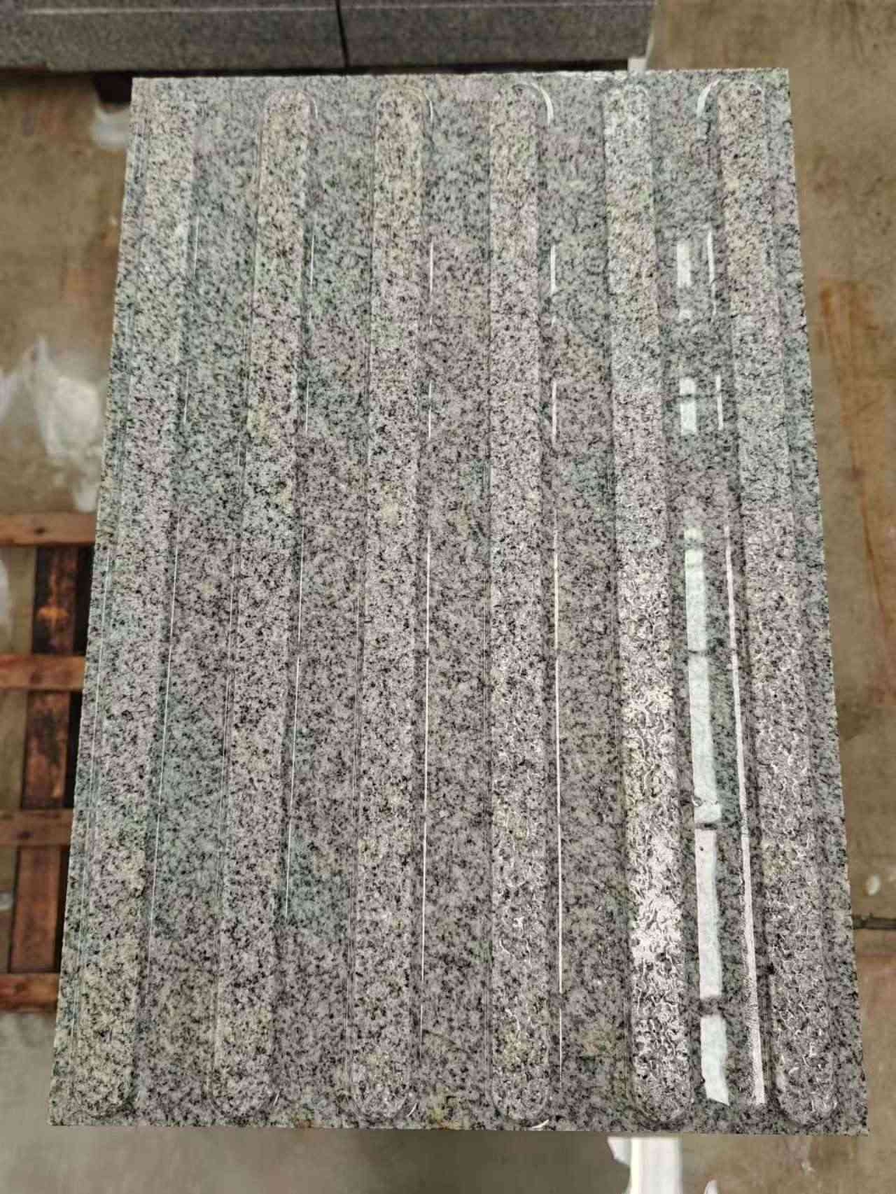 白城 芝麻白花岗岩荔枝面雕刻盲道，盲条